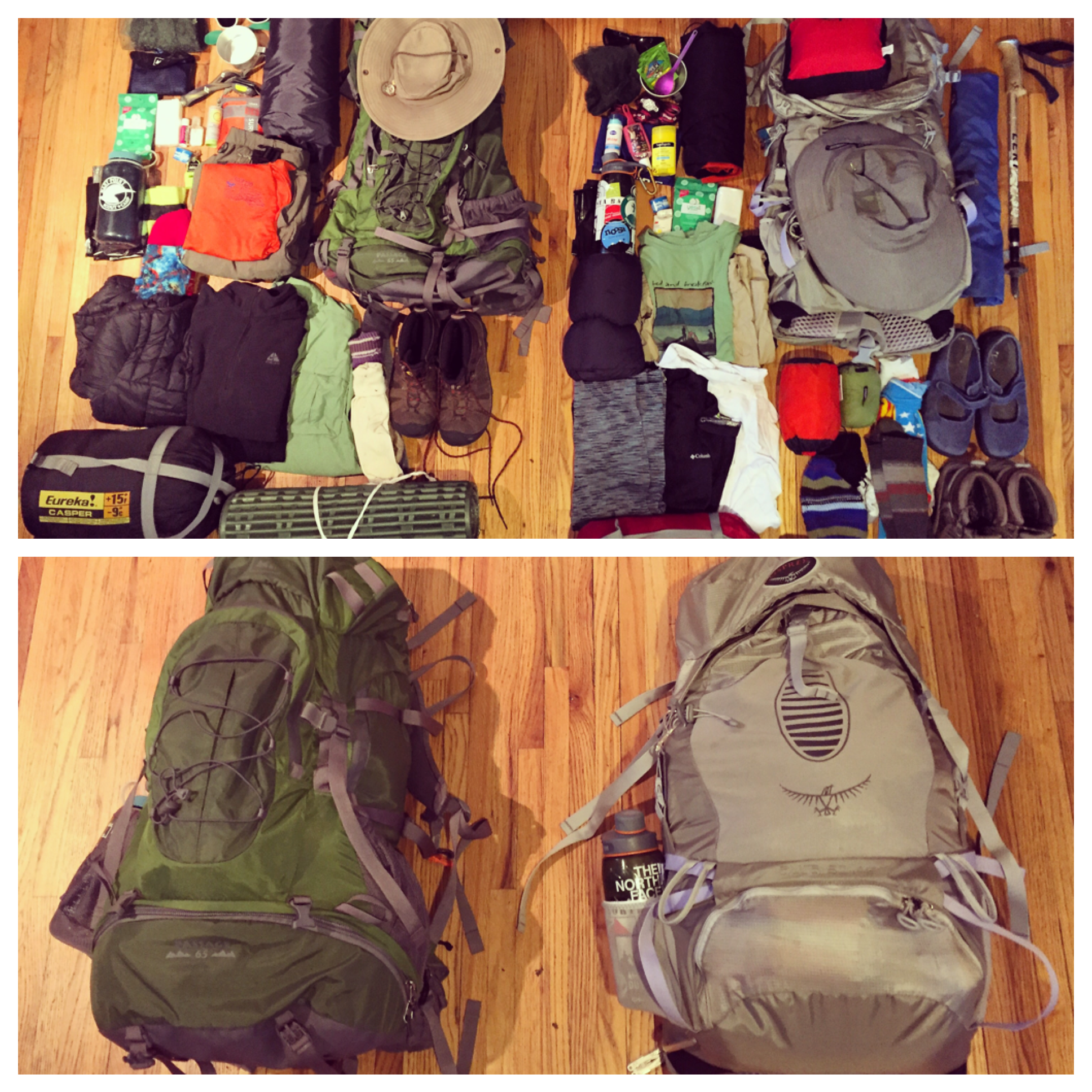 trekking bag packing